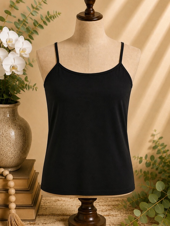 Pact Tops - Pact NWT Black Organic Cotton Shelf Bra Cami Tank Large